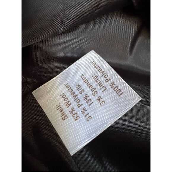 Caslon Womens Silk Wool Fringe Gray Button Blazer Jacket sz 10 career academia - Picture 8 of 10